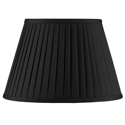 Lyndon 30cm Black Silk Mix Knife Pleat Tapered Lampshade