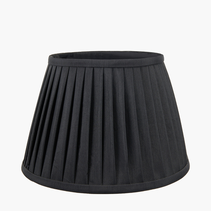 Lyndon 25cm Black Silk Mix Knife Pleat Tapered Lampshade