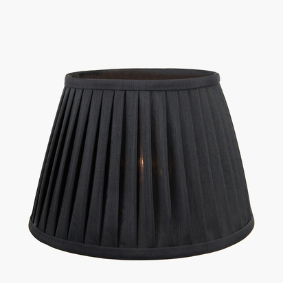 Lyndon 25cm Black Silk Mix Knife Pleat Tapered Lampshade
