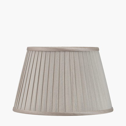 Lyndon 35cm Taupe Silk Mix Knife Pleat Tapered Lampshade