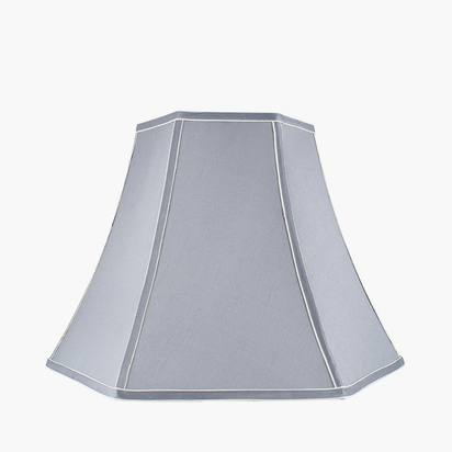 Lyla 40cm Steel Grey Silk Mix Bowed Lampshade
