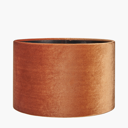 Bow 25cm Tobacco Velvet Cylinder Lampshade