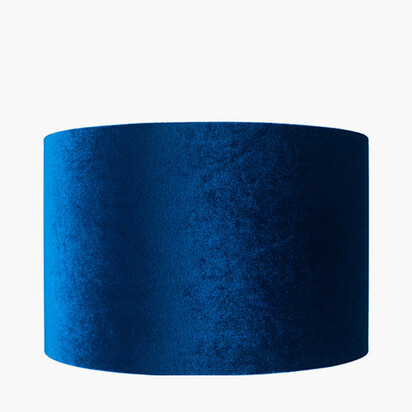 Bow 25cm Sapphire Velvet Cylinder Lampshade