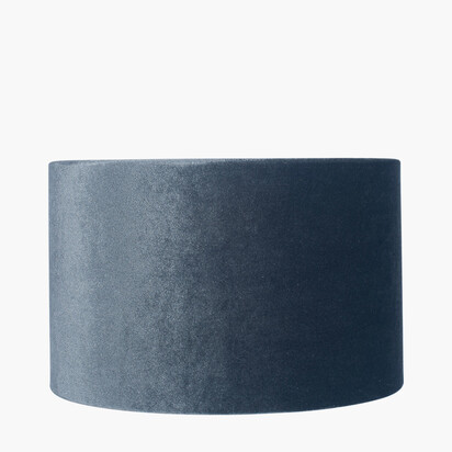 Bow 40cm Slate Velvet Cylinder Lampshade