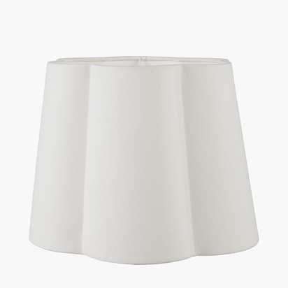 Posy 40cm White Handloom Scalloped Tapered Lampshade