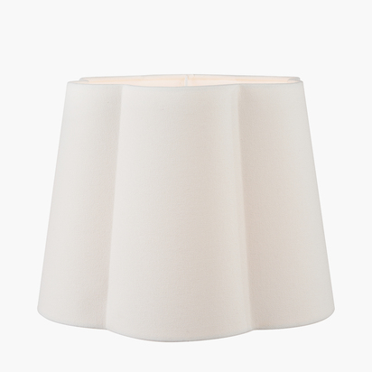 Posy 40cm White Handloom Scalloped Tapered Lampshade