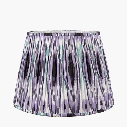 Izara 40cm Lilac Ikat Patterned Mushroom Pleat Tapered Lampshade