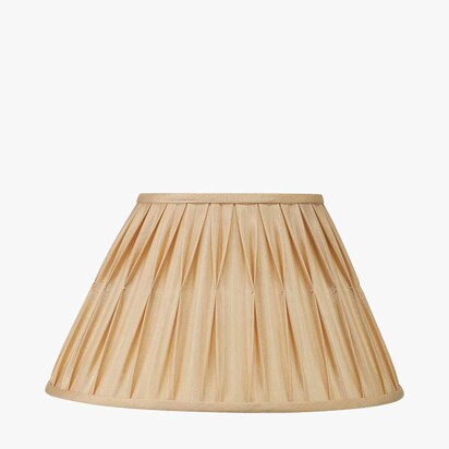 Garbo 35cm Gold Silk Mix Pinch Pleat Tapered Lampshade