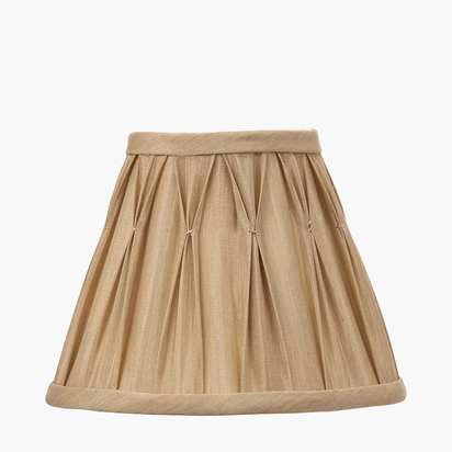 Garbo 15cm Gold Silk Mix Pinch Pleat Tapered Candle Clip Lampshade