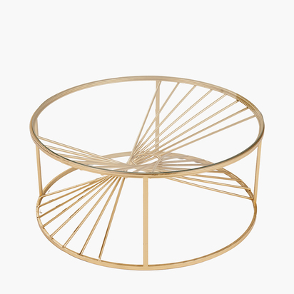 Liberty Glass and Gold Metal Coffee Table
