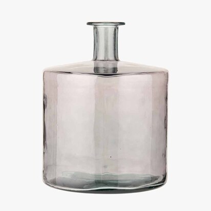 Grey Recycled Glass Bottle Vase