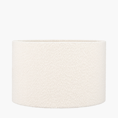 Rouen 50cm White Boucle Cylinder Lampshade