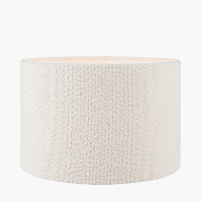 Rouen 50cm White Boucle Cylinder Lampshade