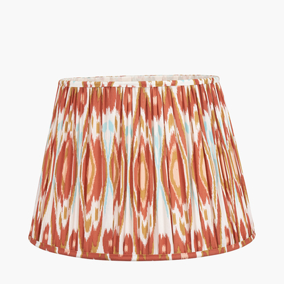 Izara 45cm Cinnamon Ikat Patterned Mushroom Pleat Tapered Lampshade