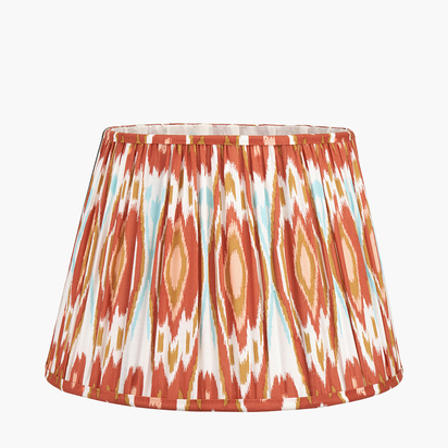 Izara 40cm Cinnamon Ikat Patterned Mushroom Pleat Tapered Lampshade