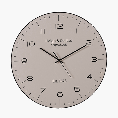 Cream and Black Dome Glass Wall Clock