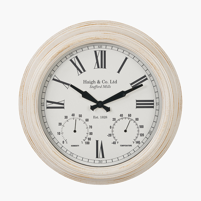 Antique Effect Gold Brushed Cream Indoor Outdoor Wall Clock