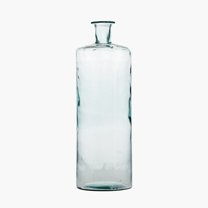 Clear Recycled Glass Tall Bottle Vase