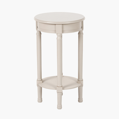 Heritage Putty Pine Wood Round Accent Table