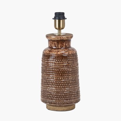 Theano Dot Design Brown Glaze Tall Table Lamp Base