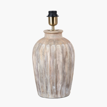 Ambrosia Natural Grooved Stoneware Table Lamp Base