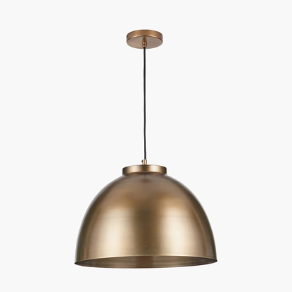 Harlem Antique Brass Domed Metal Pendant