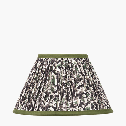 Ornella 25cm Green Floral Design Mushroom Pleat Empire Lamp Shade