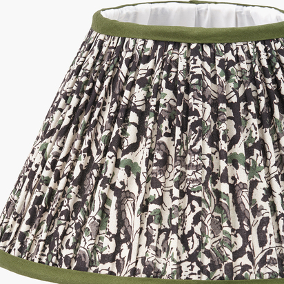 Ornella 30cm Green Floral Design Mushroom Pleat Empire Lamp Shade