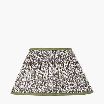Ornella 40cm Green Floral Design Mushroom Pleat Empire Lamp Shade