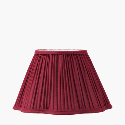 Malia 30cm Mulberry Red Mushroom Pleat Scalloped Tapered Lamp Shade