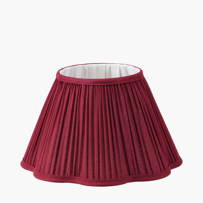 Malia 30cm Mulberry Red Mushroom Pleat Scalloped Tapered Lamp Shade