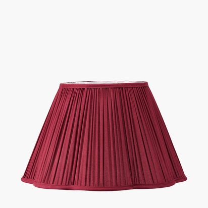 Malia 45cm Mulberry Red Mushroom Pleat Scalloped Tapered Lamp Shade