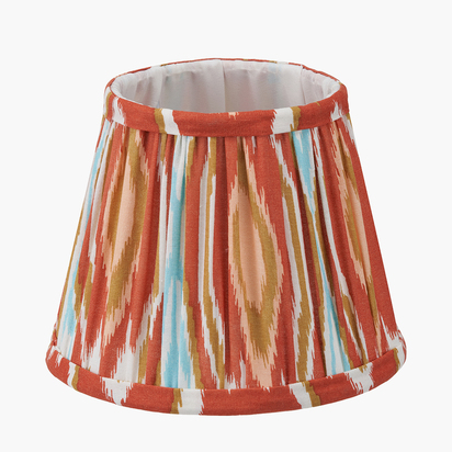 Izara 16cm Cinnamon Ikat Patterned Mushroom Pleat Tapered Lampshade