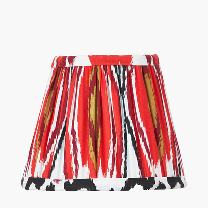 Izara 16cm Red Ikat Patterned Mushroom Pleat Tapered Lampshade