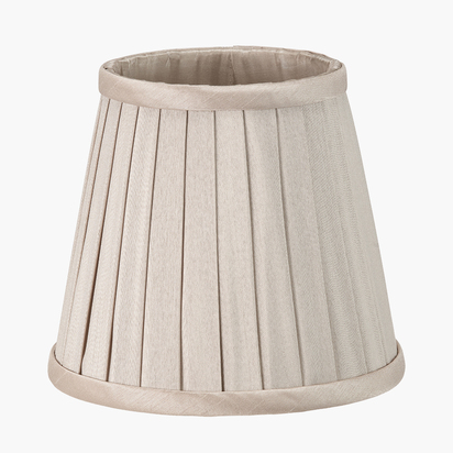 Lyndon 15cm Taupe Silk Mix Knife Pleat Tapered Lampshade