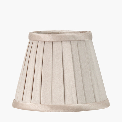 Lyndon 17cm Taupe Silk Mix Knife Pleat Tapered Lampshade