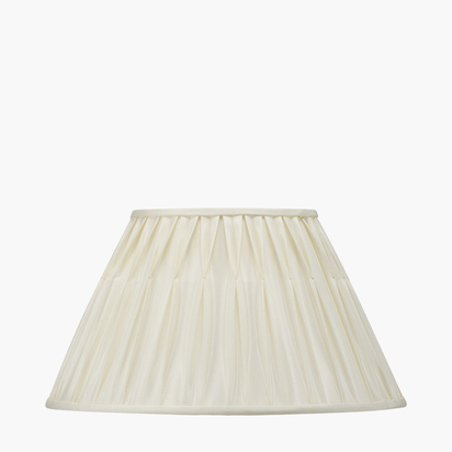 Garbo 45cm Cream Silk Mix Pinch Pleat Tapered Lampshade