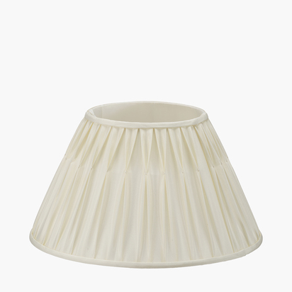 Garbo 45cm Cream Silk Mix Pinch Pleat Tapered Lampshade