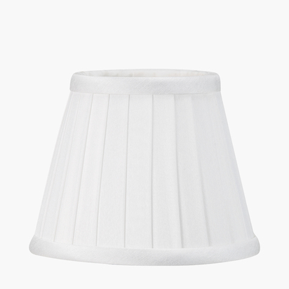 Lyndon 17cm Ivory Silk Mix Knife Pleat Tapered Lampshade