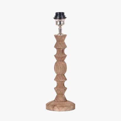 Ayra Natural Modernist Turned Wood Table Lamp Base