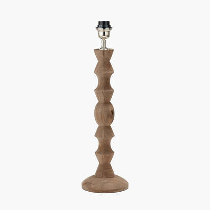 Ayra Natural Modernist Large Turned Wood Table Lamp Base