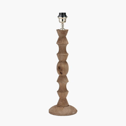 Ayra Natural Modernist Large Turned Wood Table Lamp Base