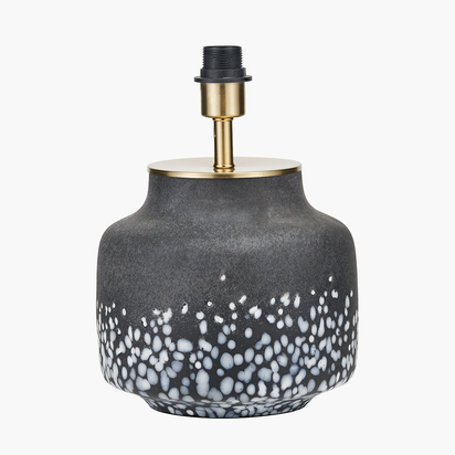 Etna Black and White Glass Table Lamp Base