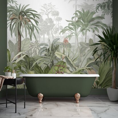 Wall Mural - Paradise Jungle Palm Bespoke Mural Green Wall Mural Made To Measure Wall Murals by Graham & Brown