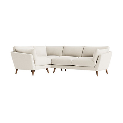 Loaf | Groover | Large Left Hand Corner Sofa | Neutral Chenille | Whipped Cream
