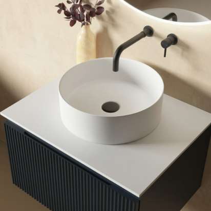 Sophia Matt White Round Countertop Basin - 355mm
