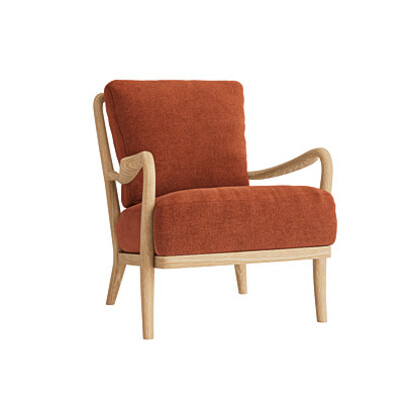 Loaf | Easins | Accent Chair | Orange Chenille | Broken Pot