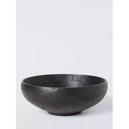 John Lewis Rustic Black Serve Bowl, 38cm, FSC-Certified (Mango Wood) Natural | 38x38x14