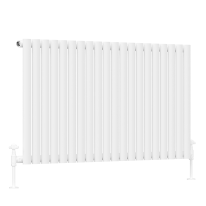 Toasty Ember White Oval Single Panel Horizontal Radiator - 600 x 1200mm