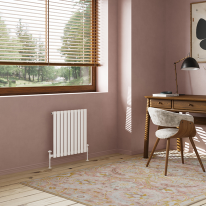 Toasty Ember White Oval Single Panel Horizontal Radiator - 600 x 600mm